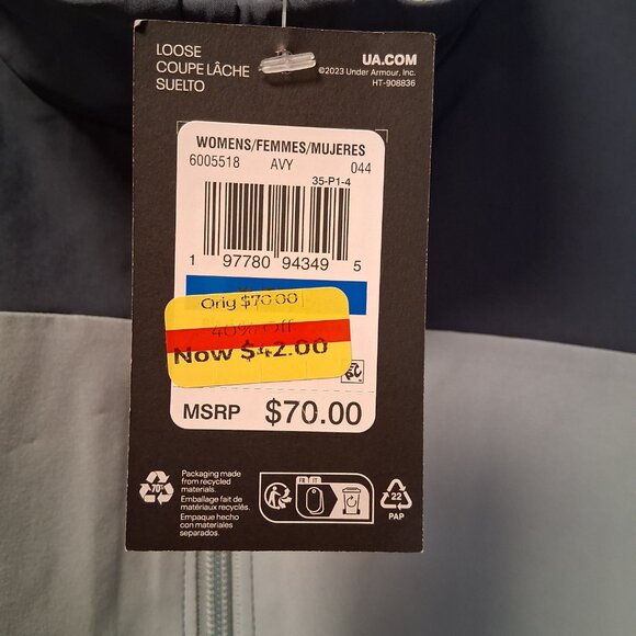 UNDER ARMOUR Women's Crop Jacket Full-Zip Pockets Lightweight Size XL NWT B9 - Picture 8 of 9